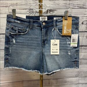 Kensie Distressed Blue Jean Shorts